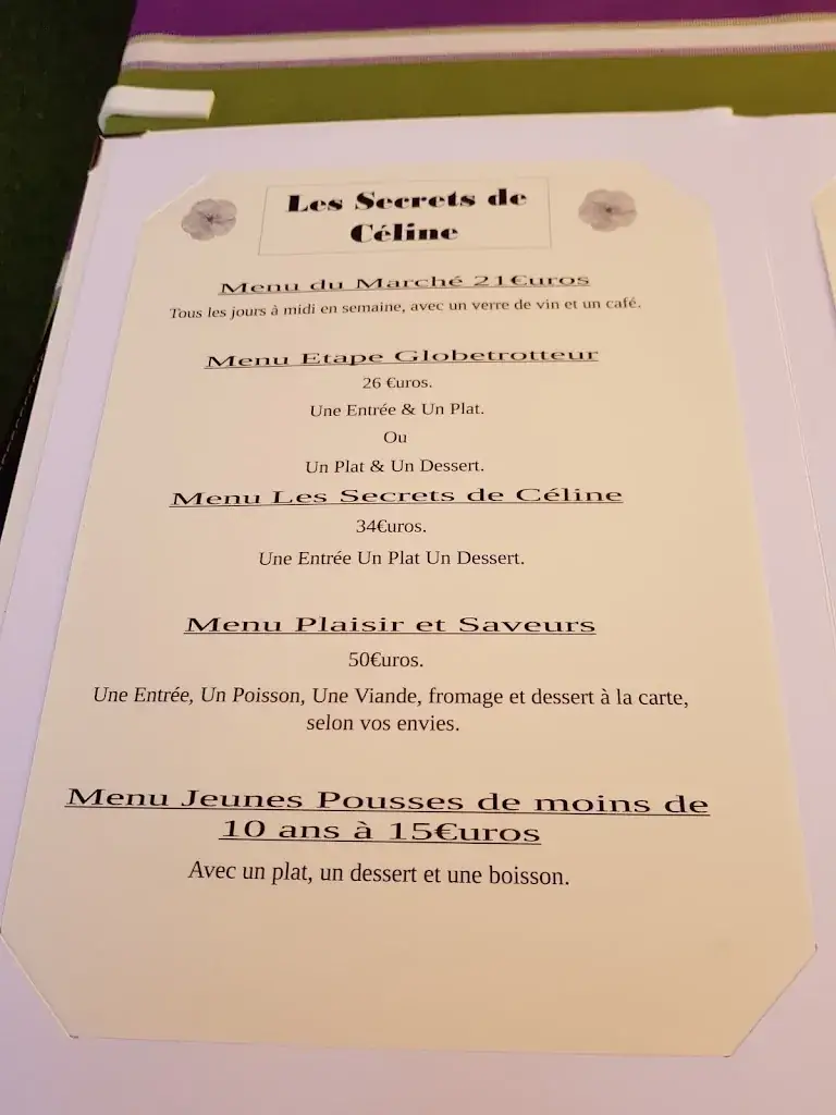Menu_Les Secrets de Celine_Lézan_image_4
