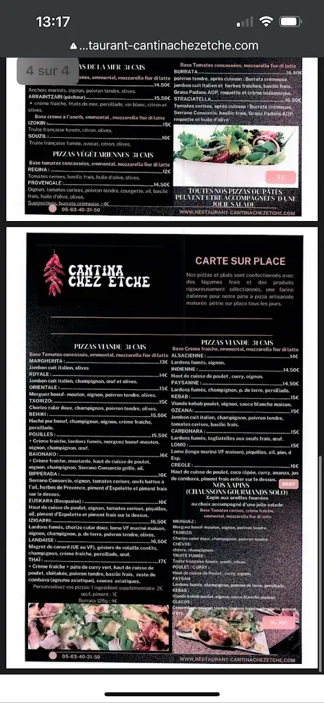 Menu_La Cantina chez Etche_Lisle-sur-Tarn_immagine_2