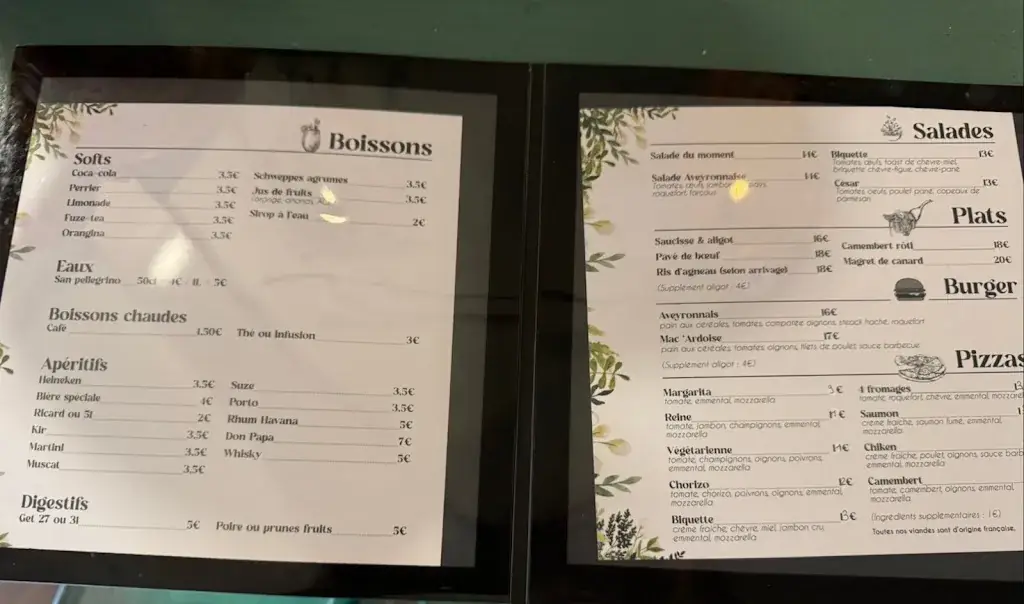 Menu_L' ARDOISE RESTAURANT_Luc-la-Primaube_image_1