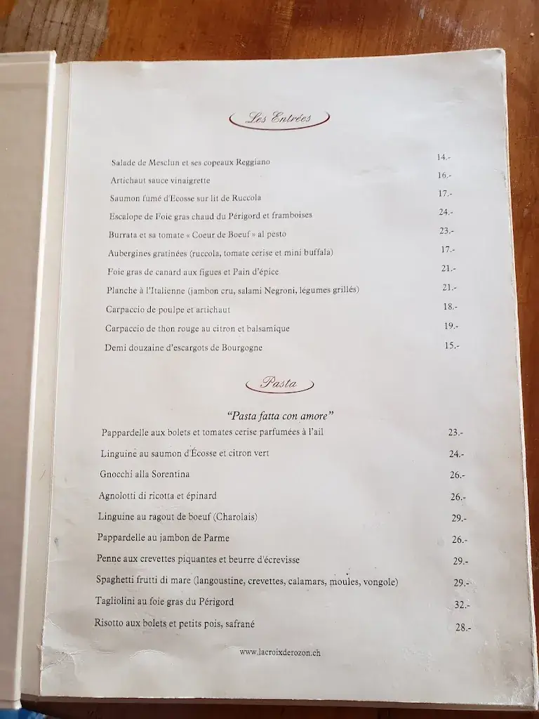 Menu_Auberge-Restaurant de la Croix-de-Rozon_Croix-de-Rozon_immagine_4