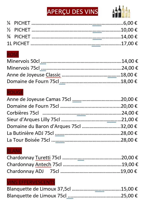 Menu_Hôtel Restaurant Les Arcades_Limoux_image_1