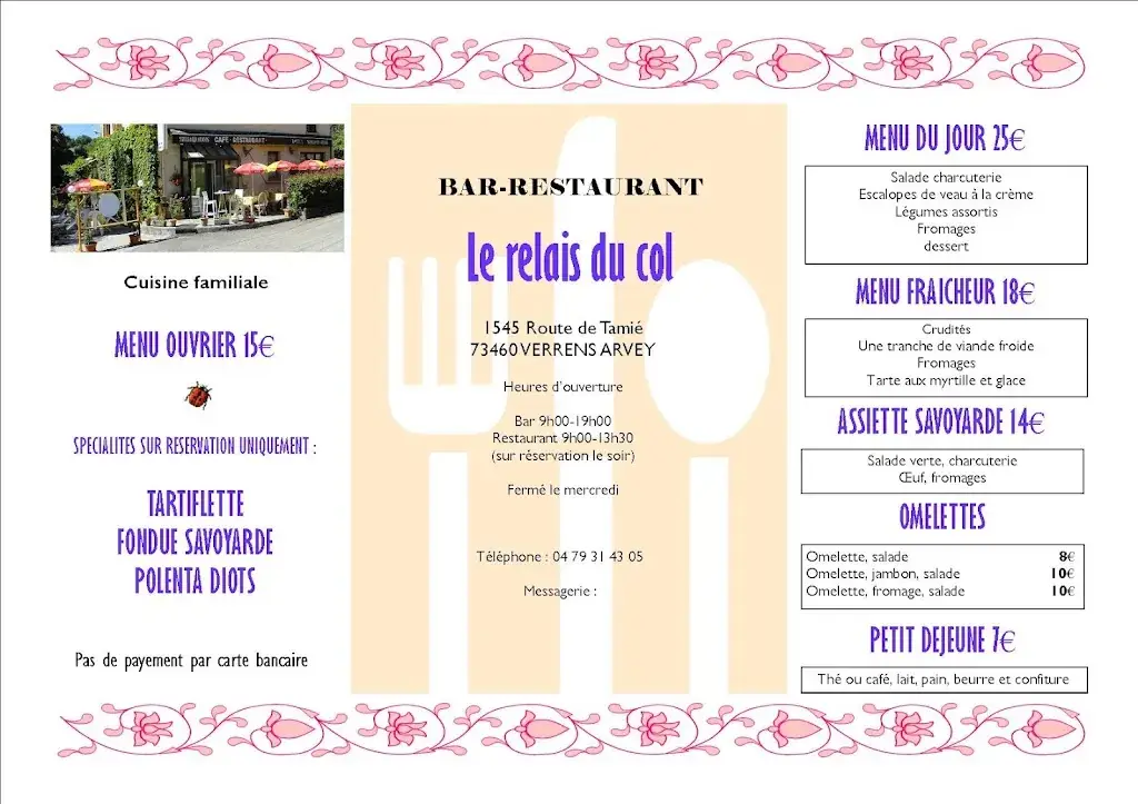 Menu_Le Relais Du Col_Verrens-Arvey_image_1