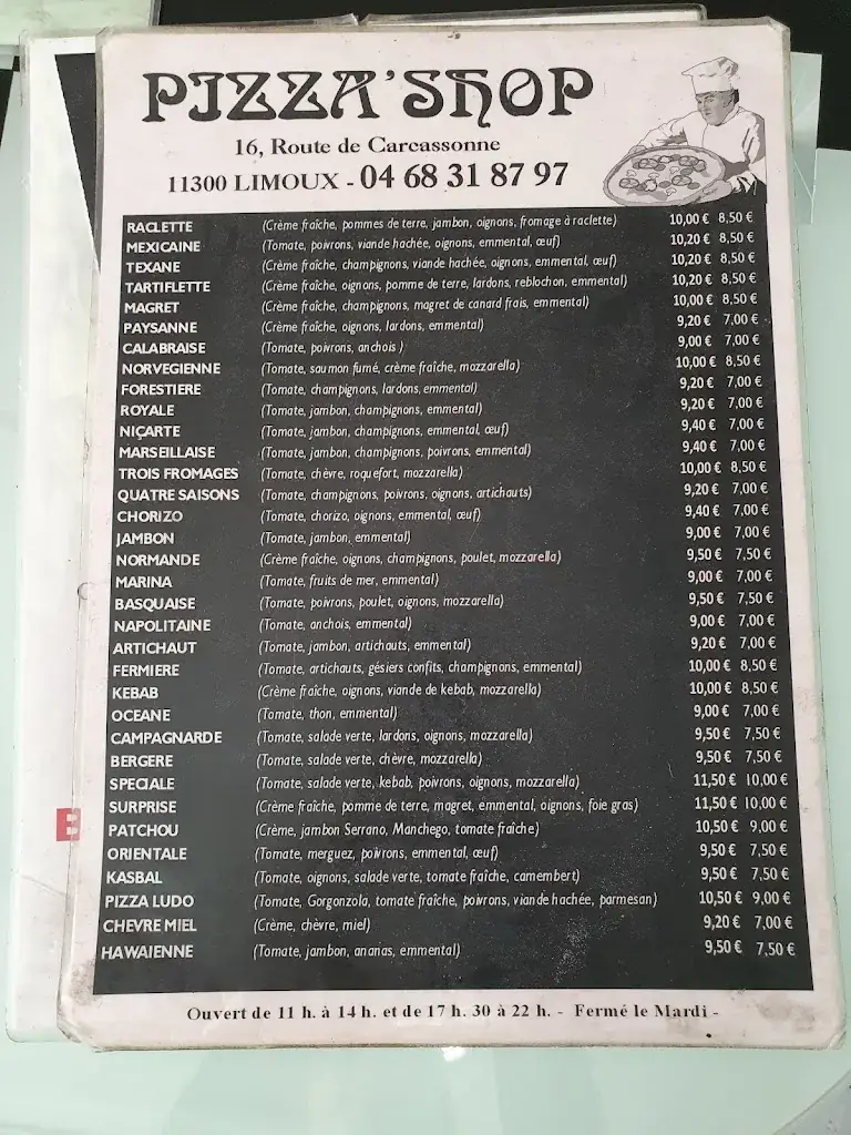Menu_Pizza Shop à Limoux_Limoux_image_1