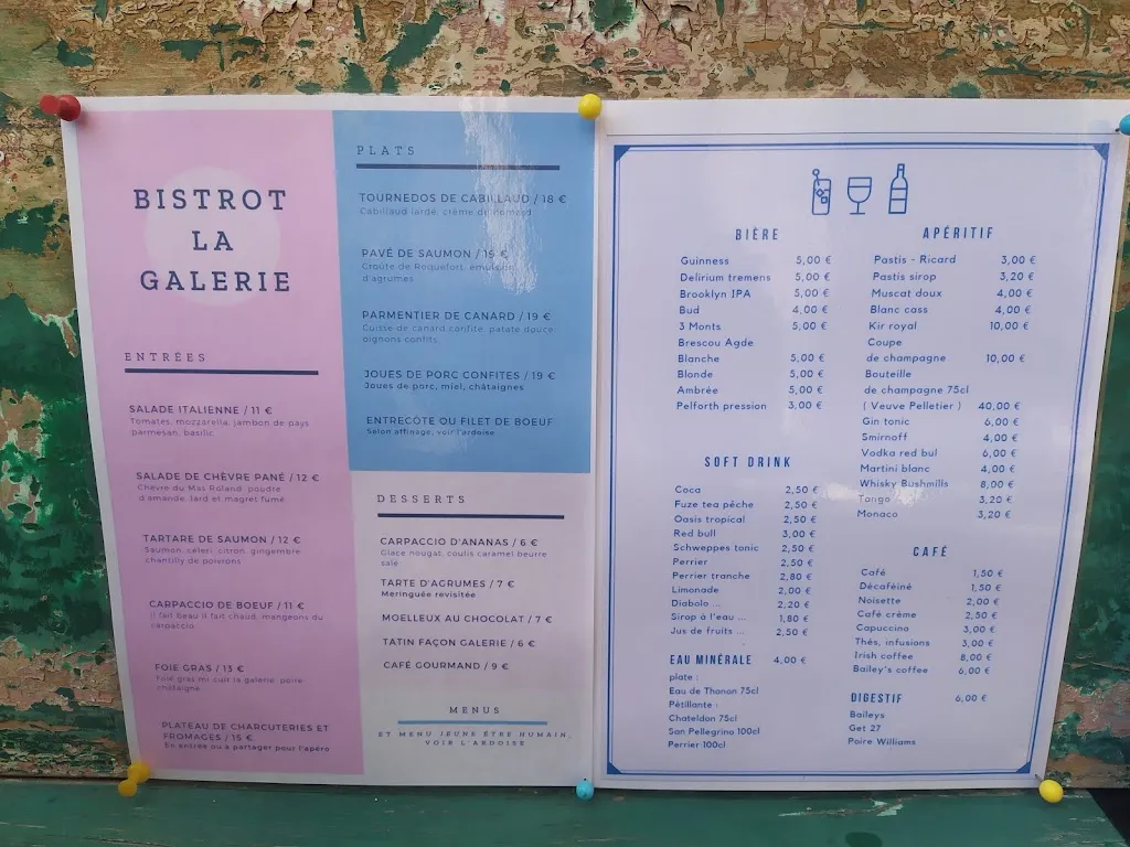 Menu_Bistrot La Galerie_Magalas_image_1