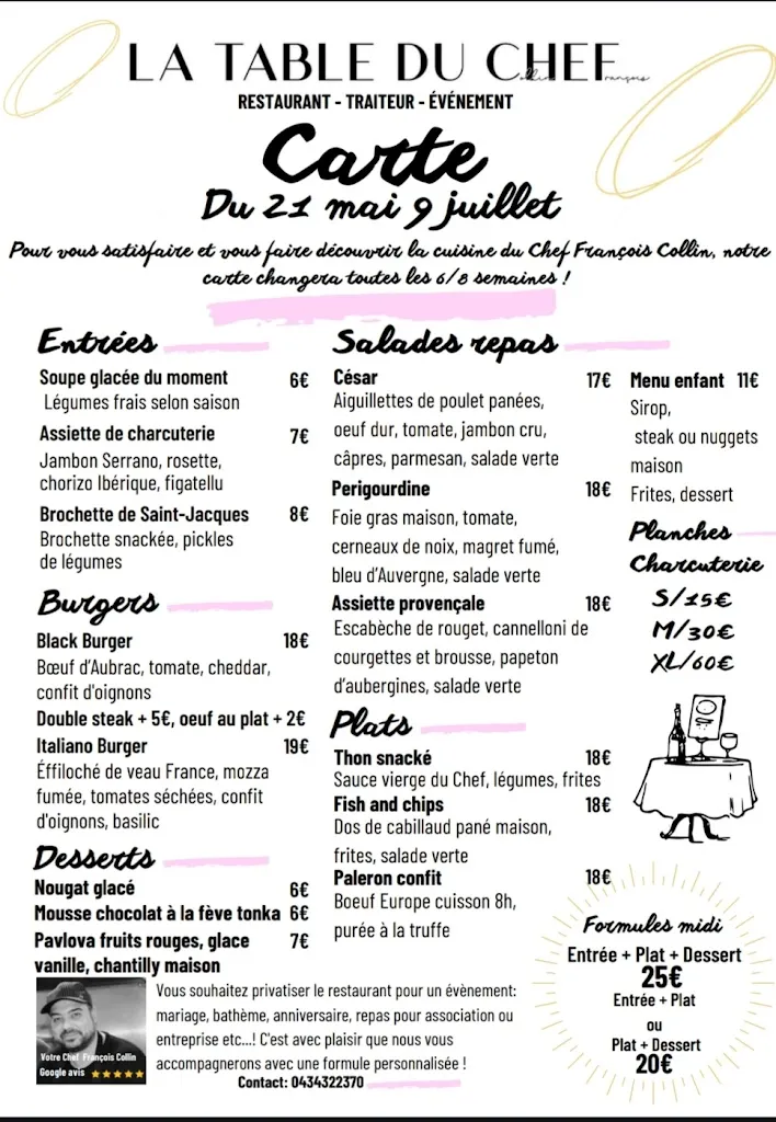 Menu_La table du chef_Manduel_image_1