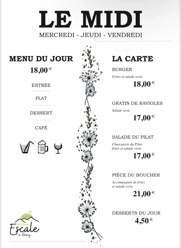 Menu_Escale à Roisey_Roisey_immagine_1