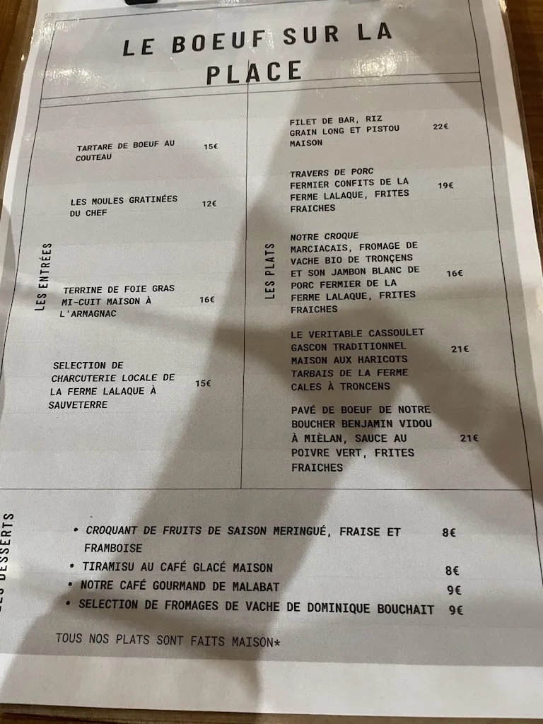 Menu_Le Boeuf Sur La Place_Marciac_image_3