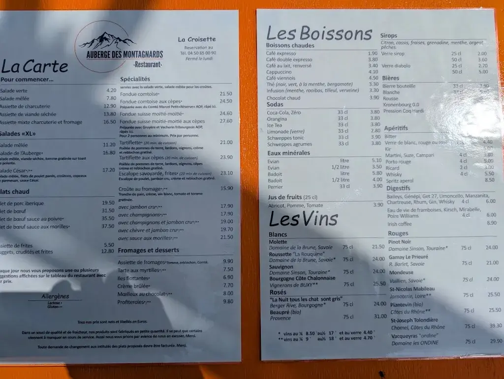 Menu_Auberge des montagnards_Muraz_image_1