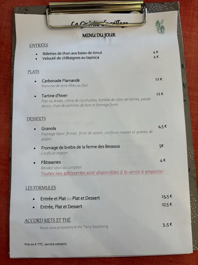 Menu_La Guérite du village_Martres-Tolosane_image_1