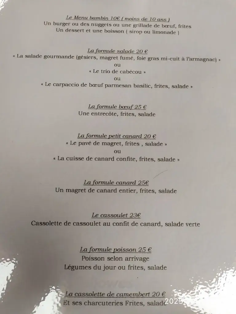 Menu_L'auberge du Pont des Meuniers_Martres-Tolosane_image_1