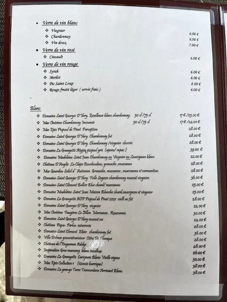 Menu_Restaurant Le Château du Port_Marseillan_image_4