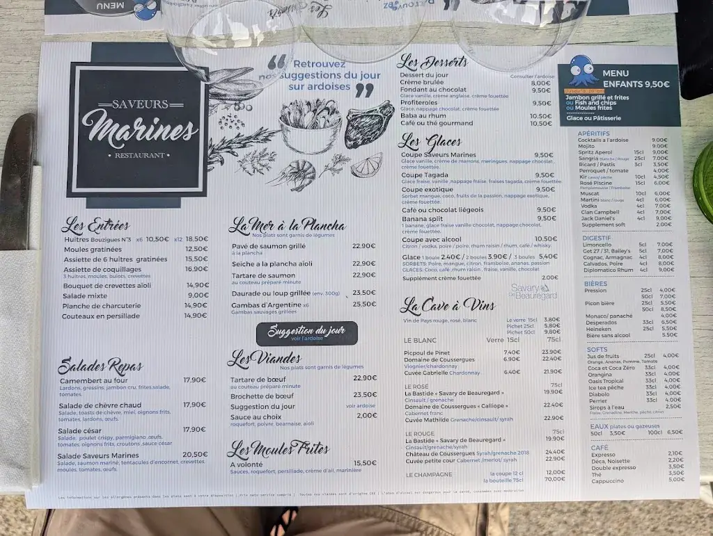 Menü_Les Saveurs Marines_Marseillan_Bild_1