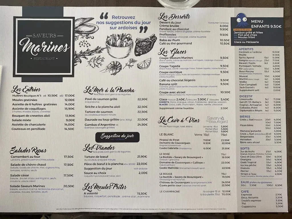 Menü_Les Saveurs Marines_Marseillan_Bild_2