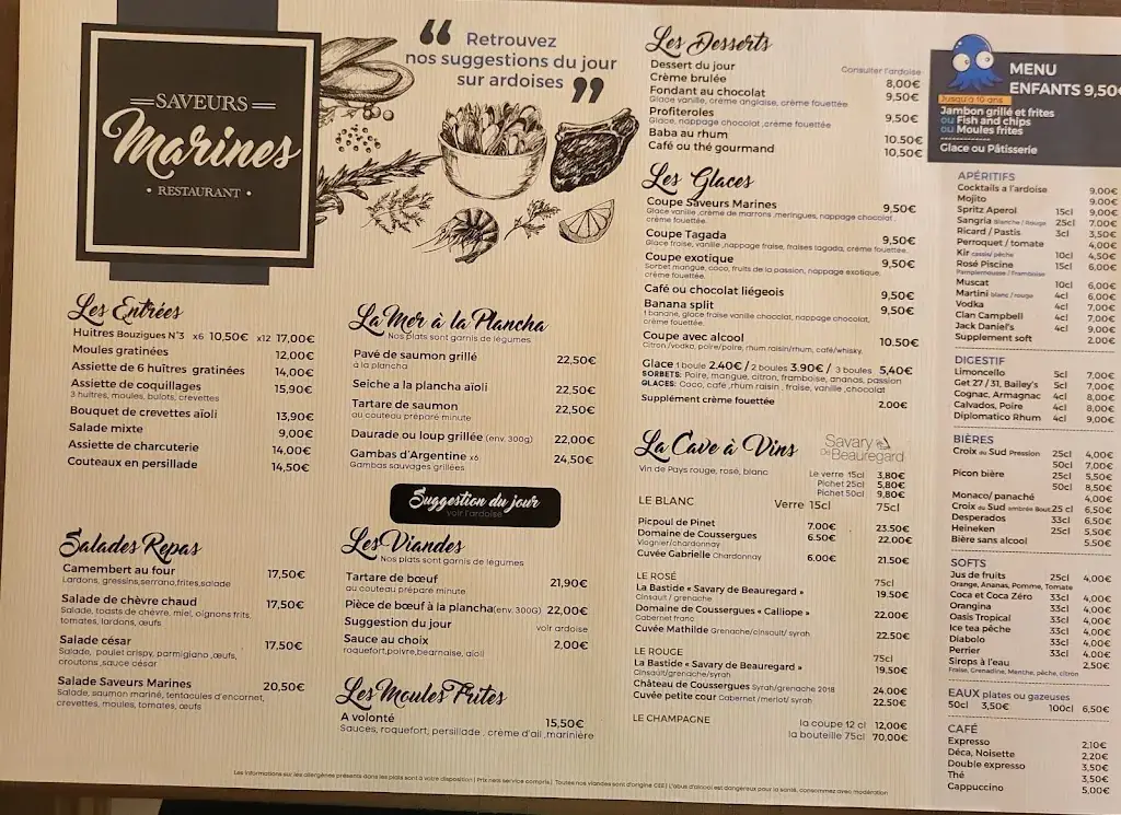 Menü_Les Saveurs Marines_Marseillan_Bild_4