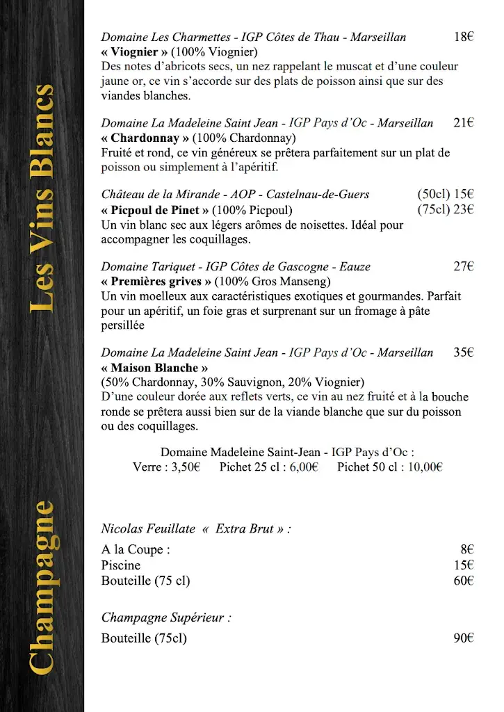Menu_Restaurant Le Glacier_Marseillan_image_1
