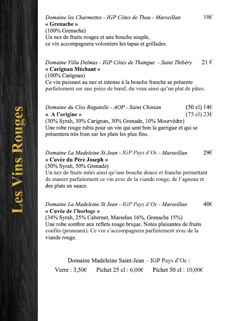 Menu_Restaurant Le Glacier_Marseillan_image_3