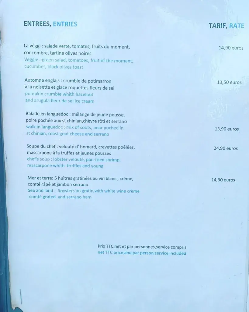 Menu_Restaurant LE LANGUEDOCIEN_Marseillan_image_1