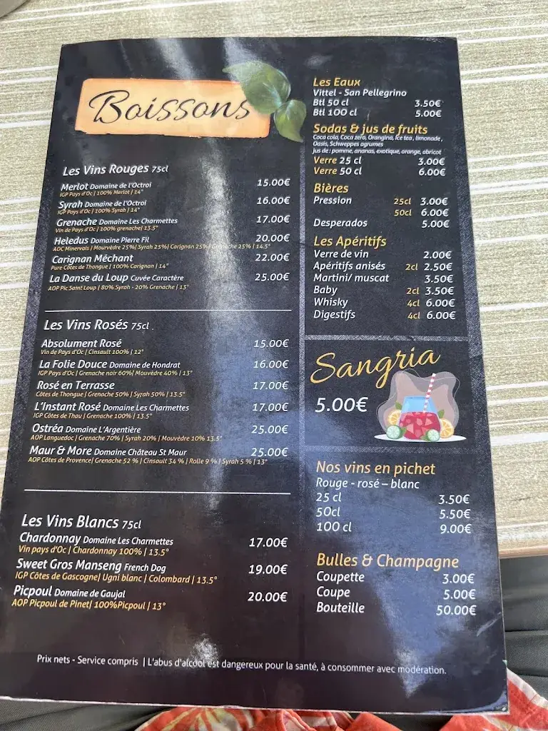 Menu_Restaurant La Spagheteria_Marseillan_image_1