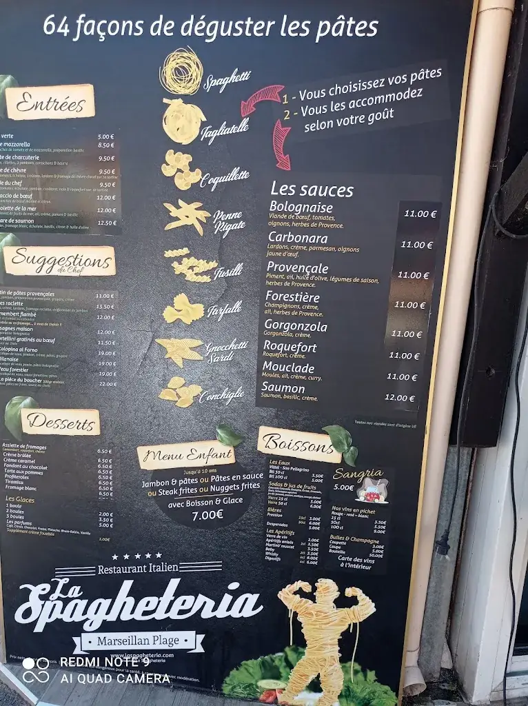 Menu_Restaurant La Spagheteria_Marseillan_image_3