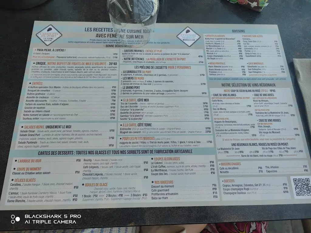 La Ferme Marine - L'assiette du port restaurant in Marseillan