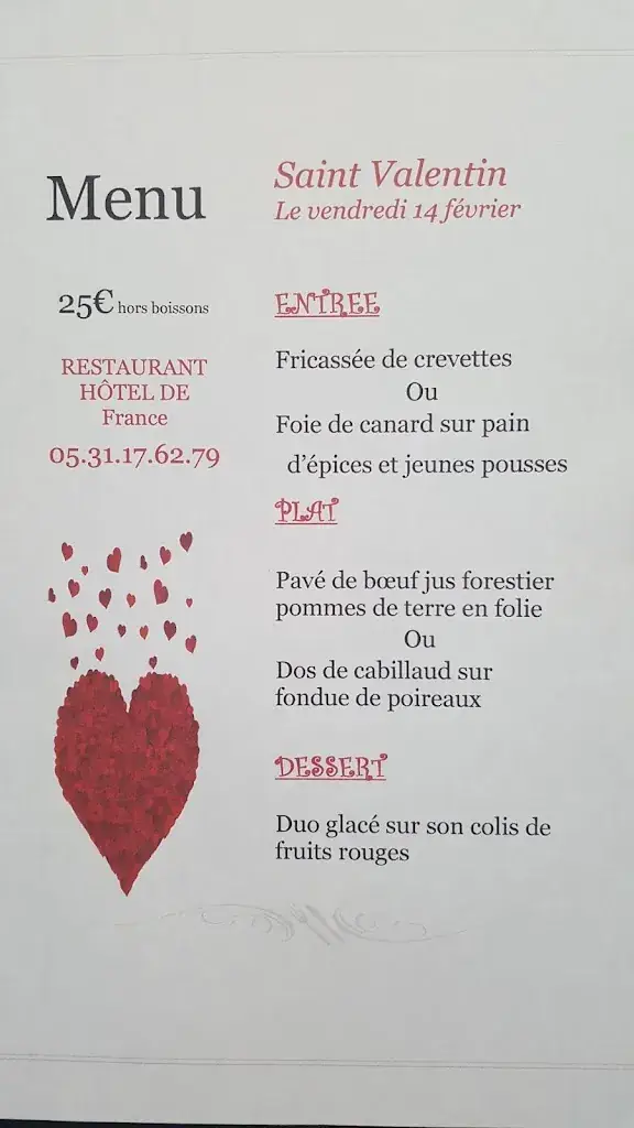 Menu_RESTAURANT HOTEL DE FRANCE_Maubourguet_immagine_4