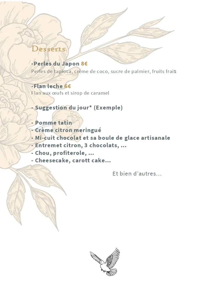 Menü_La Palombe Gourmande By SLS_Lascazères_Bild_2