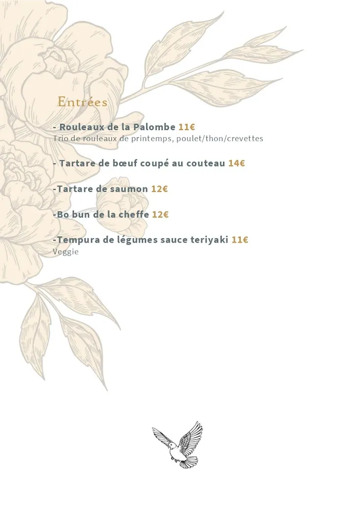 Menü_La Palombe Gourmande By SLS_Lascazères_Bild_3