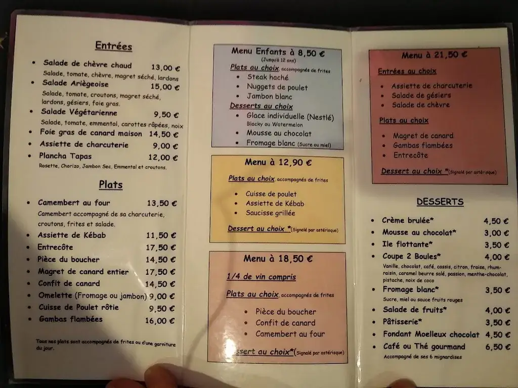 Menu_La Grillade Ariègeoise - Glacier restaurant snack_Ornolac-Ussat-les-Bains_image_3