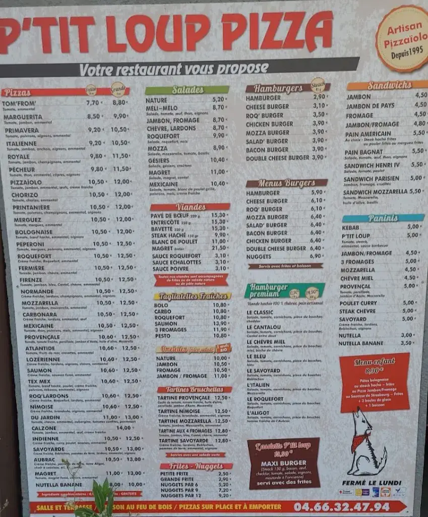 Menu_P'tit Loup Pizza Marvejols_Marvejols_image_1