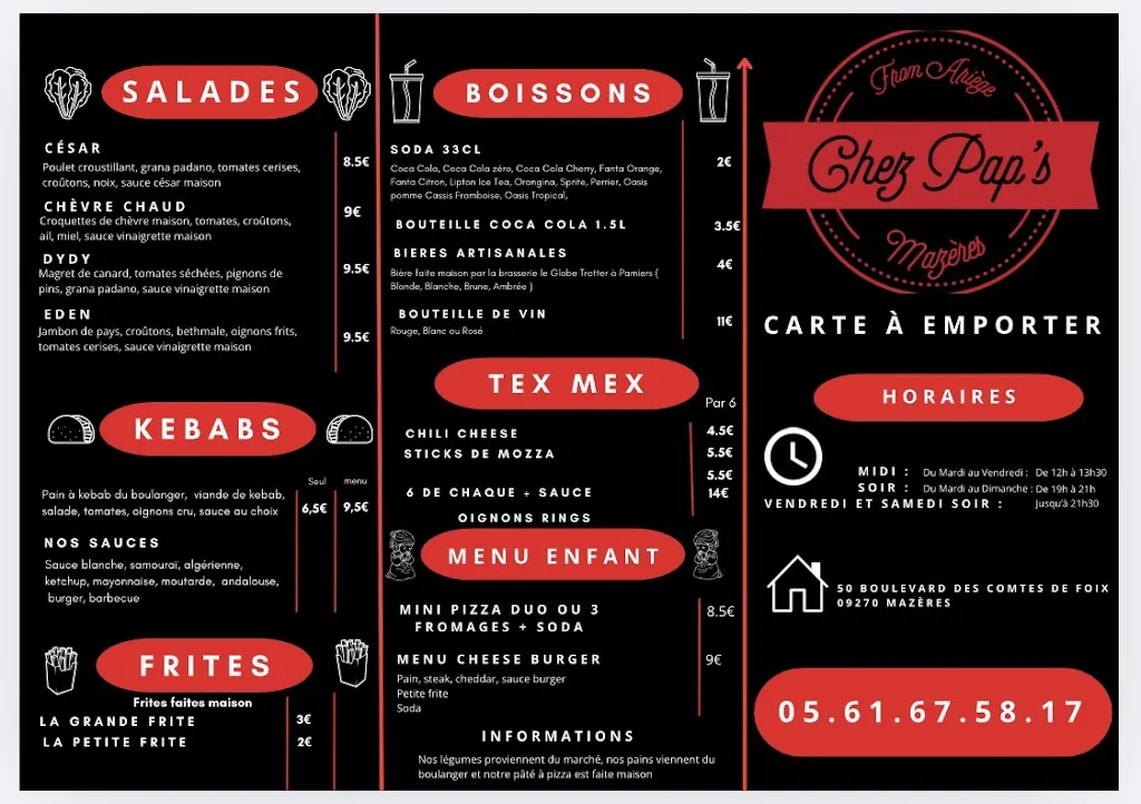 Menu_Chez Pap's Pizza_Mazères_immagine_2