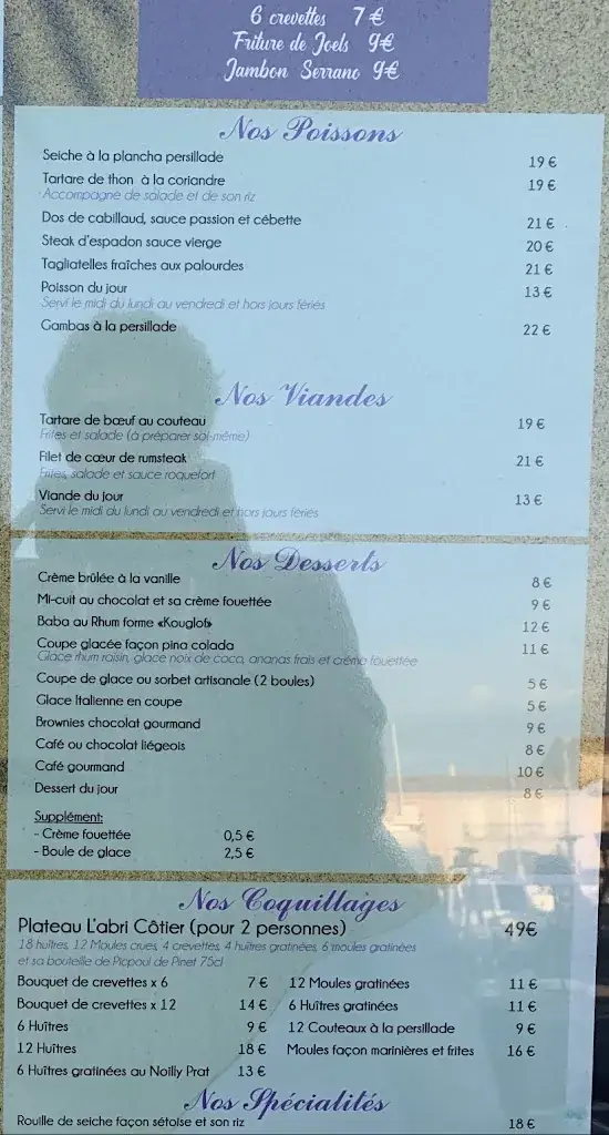 Menu_L'Abri Côtier_Mèze_image_4