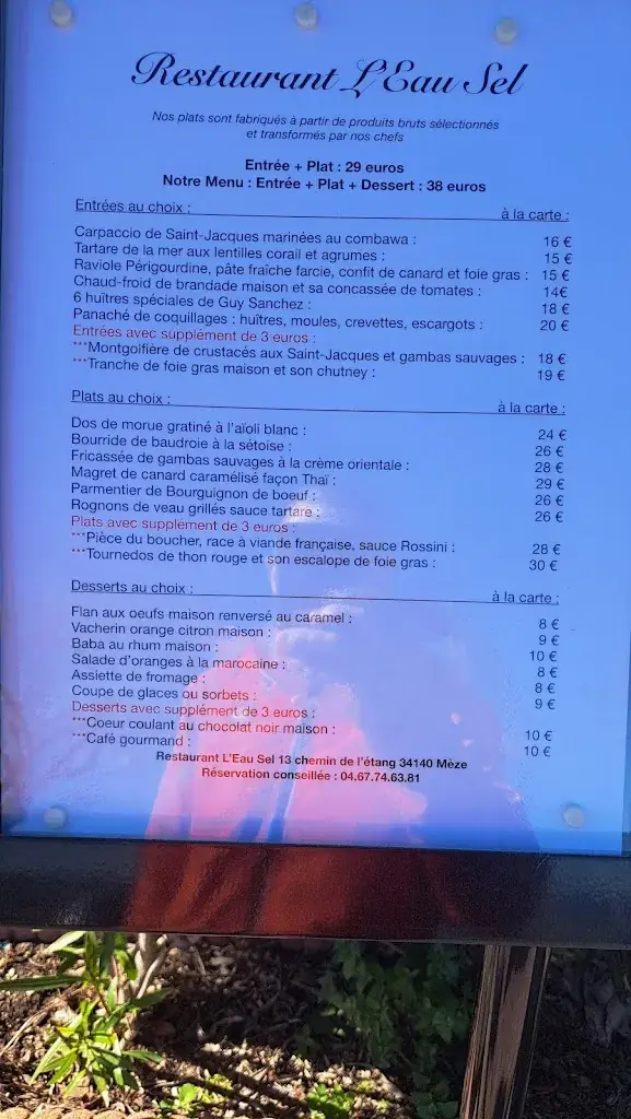 Menu_Restaurant L'eau Sel_Mèze_image_1