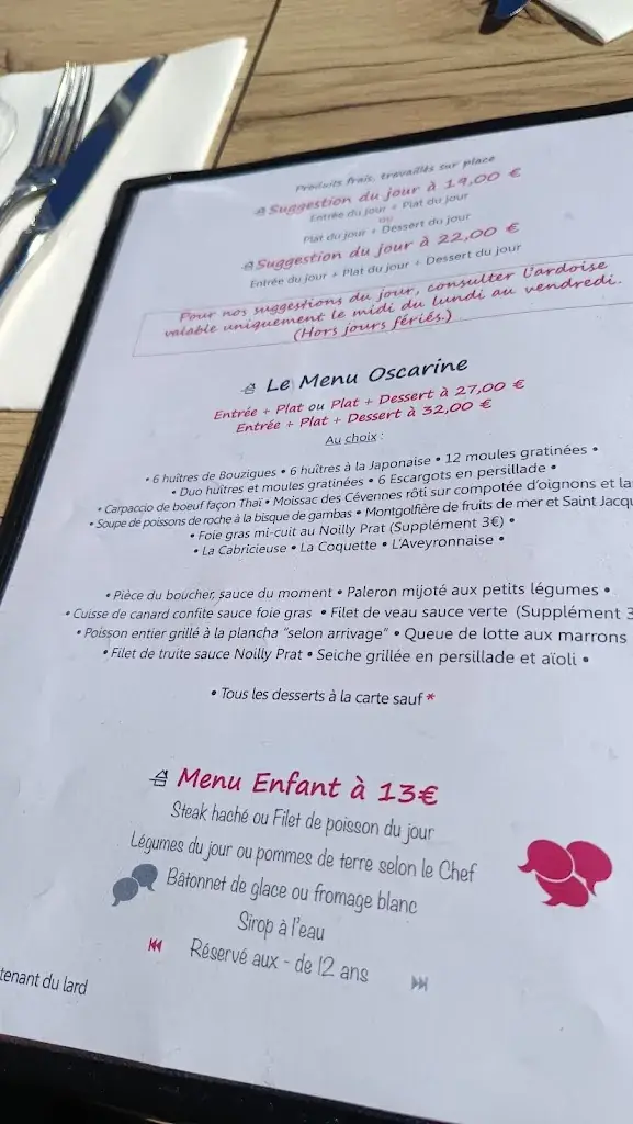 Menu_L' OSCARINE_Mèze_image_1