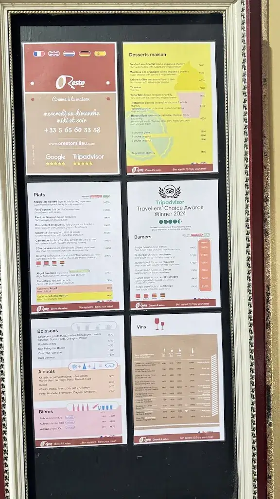 Menu_OResto Comme à la Maison_Millau_immagine_2