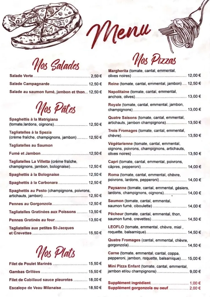 Menu_La Villeta Restaurant Italien_Mirande_image_2