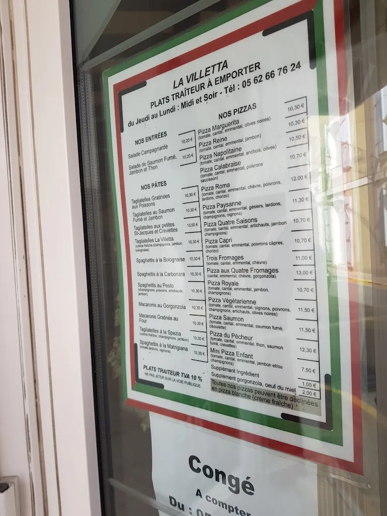 Menu_La Villeta Restaurant Italien_Mirande_image_4