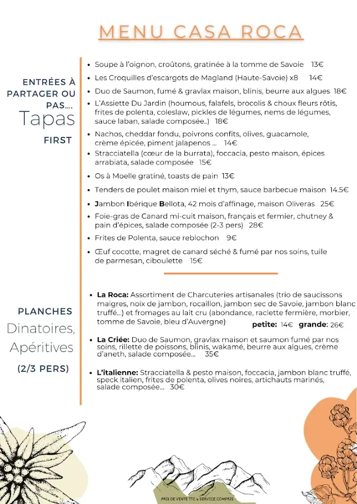 Menu_Casa Roca_Contamines-Montjoie_image_1