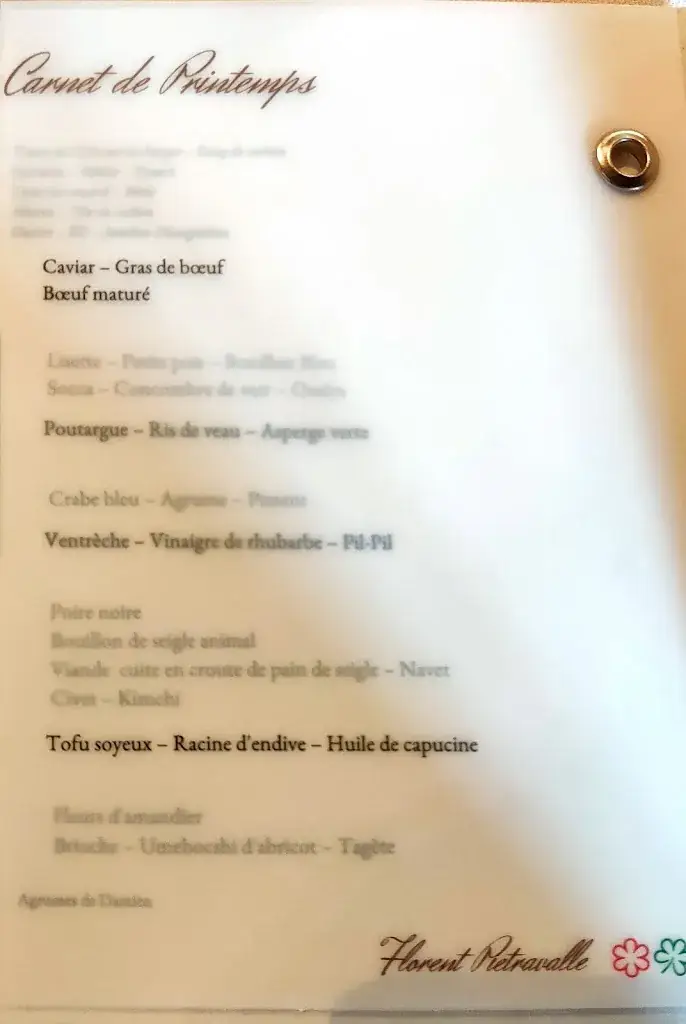 Menu_Le Bistrot de Florent - La Mirande_Avignon_image_2