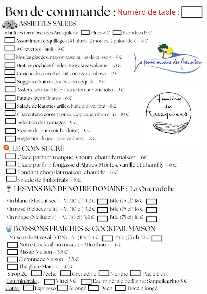 Menu_La Ferme Marine Aresquiers_Vic-la-Gardiole_image_1
