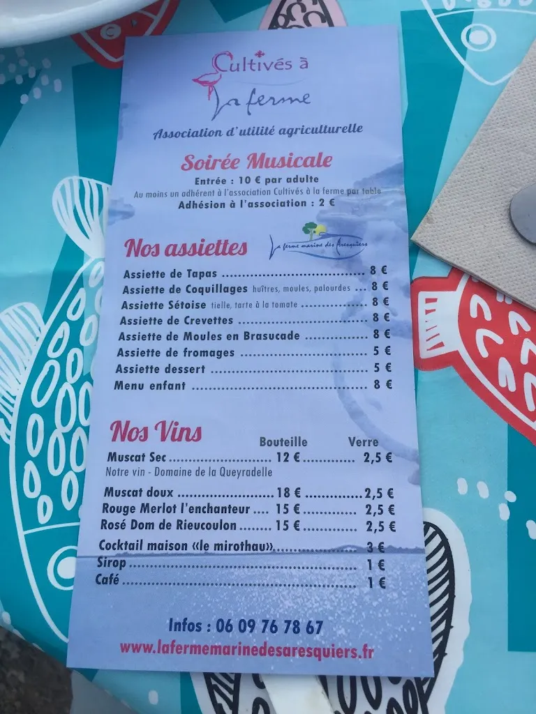 Menu_La Ferme Marine Aresquiers_Vic-la-Gardiole_image_4