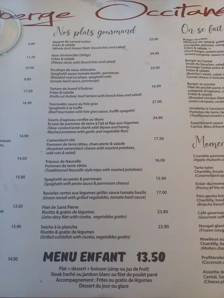 Menu_Auberge Occitane_Monestiés_image_3