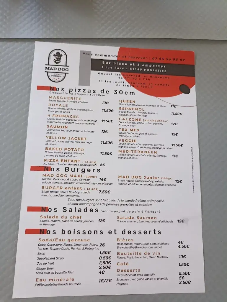 Menu_Mad Dog Pizzeria_Monestiés_image_2
