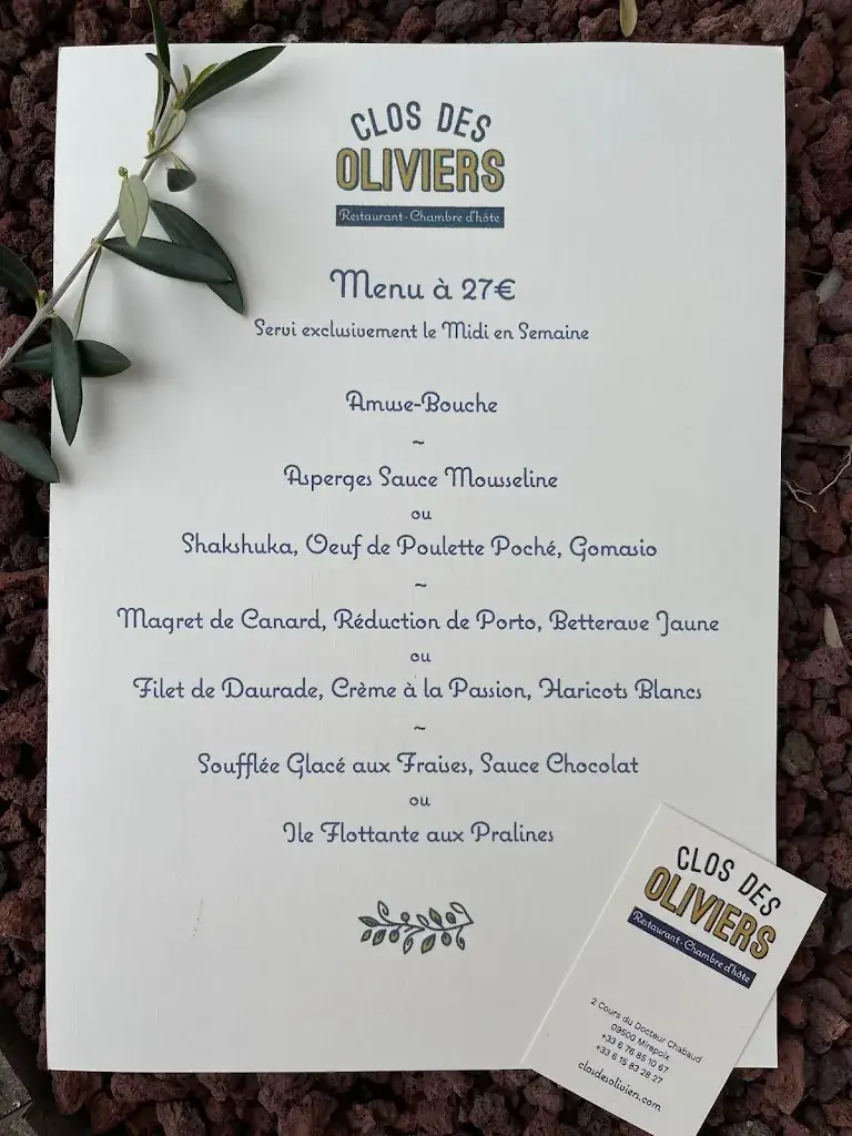 Menu_Clos des Oliviers_Mirepoix_image_2