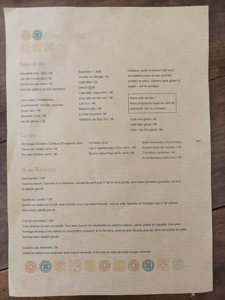 Menu_Green Bazar Café_Mirepoix_immagine_1