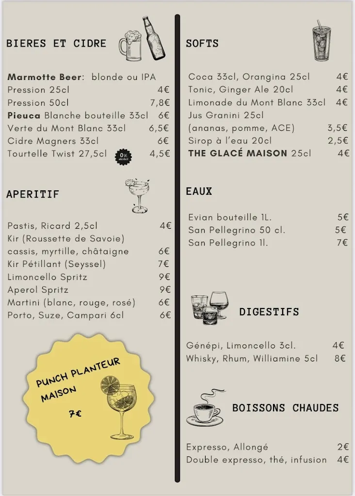 Menu_The Black Bear_Contamines-Montjoie_imagen_1