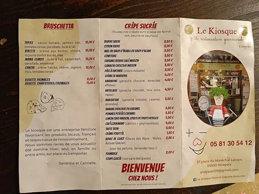 Menu_Le kiosque, Pizzeria, Crepêrie Bretonne_Mirepoix_image_1