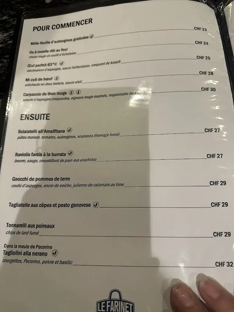 Menü_Restaurant Le Farinet_Crans-Montana_Bild_3