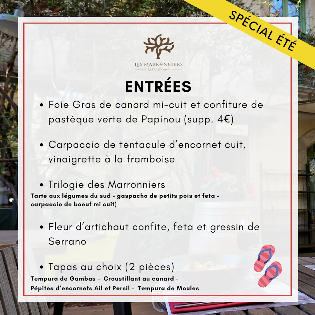Menu_Les Marronniers_Pézenas_image_2