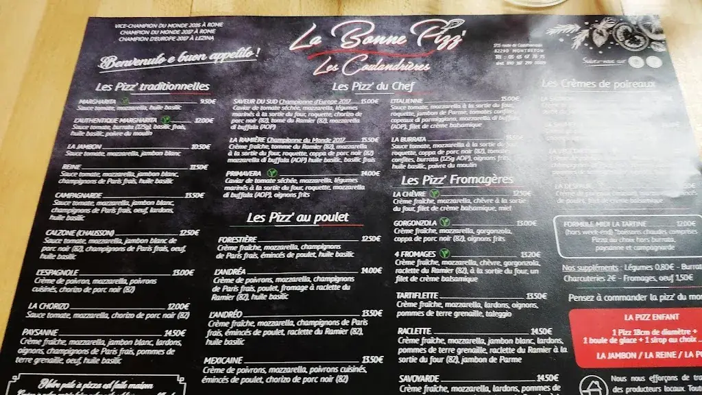 Menu_La Bonne Pizz Des Coulandrières_Montbeton_image_3