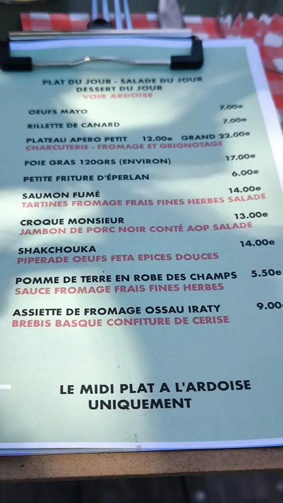 Menu_La belle équipe_Montech_image_1